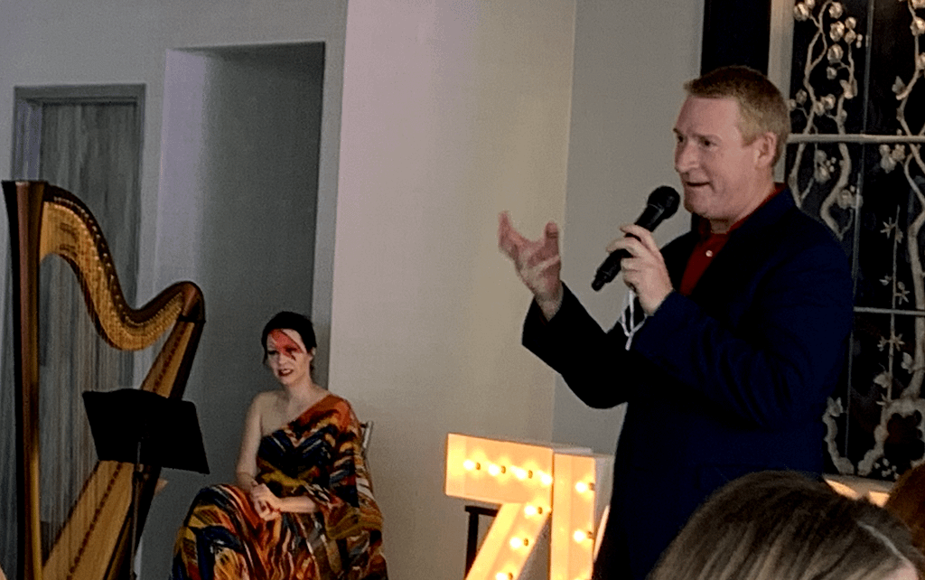 Florida Harpist AnnaLisa Underhay Ziggy Stardust Baby Shower Keith Willard