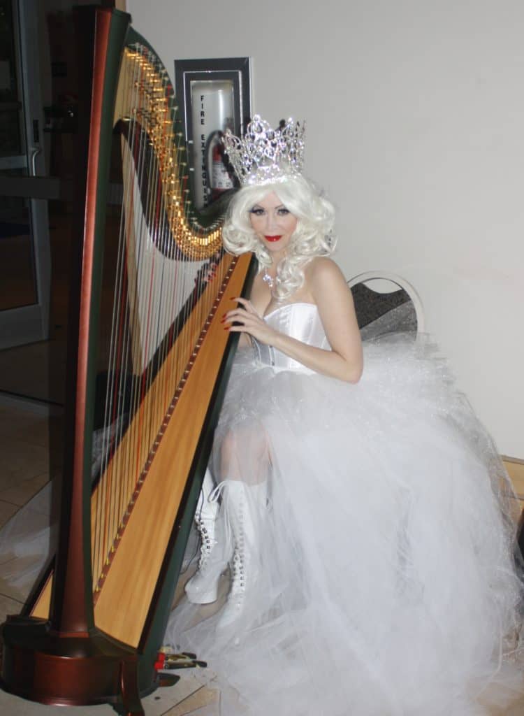 Harpist AnnaLisa as Ice Queen in West Palm Beach