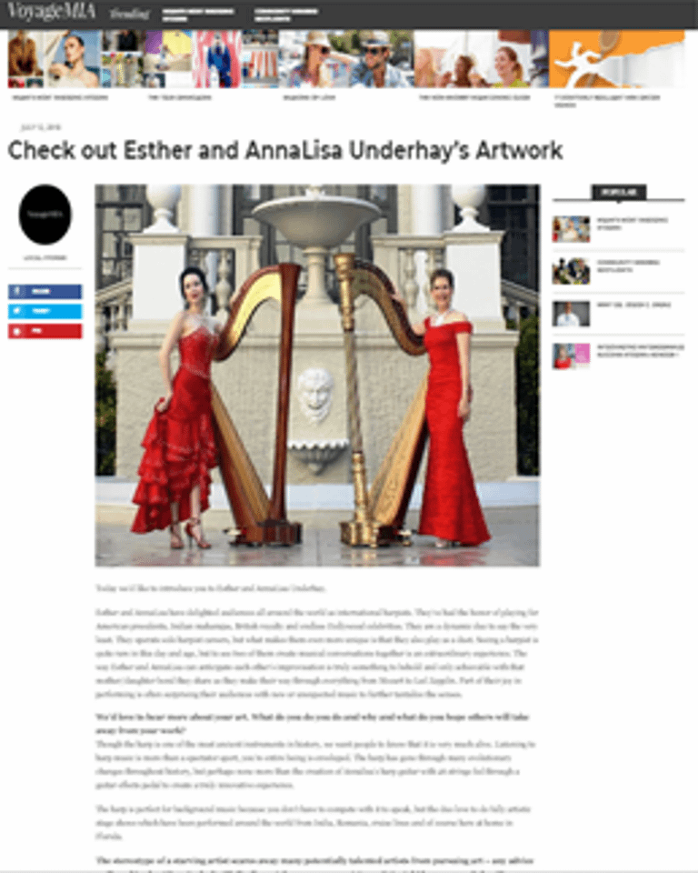 Voyagemia Harp 2 Harp Florida Harpist Esther AnnaLisa Underhay